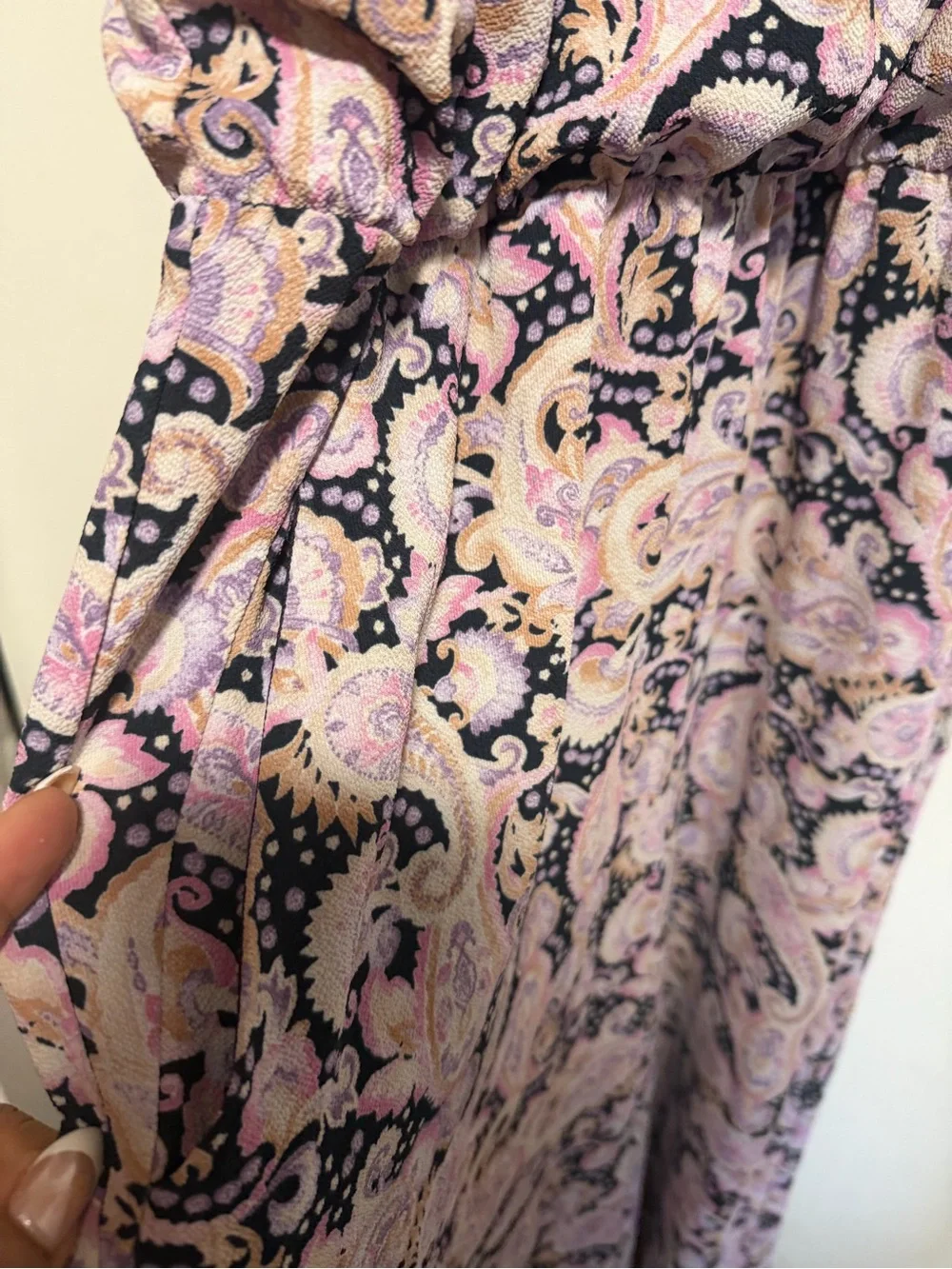 Pink Paisley Ruffle Halter jumpsuit - Picture 4 of 9